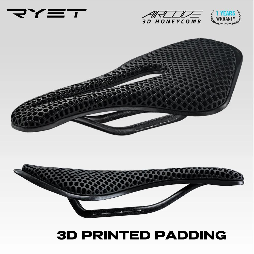 RYET 3D imprimé selle de vélo ultraléger en Fiber de carbone creux confortable respirant vtt gravier