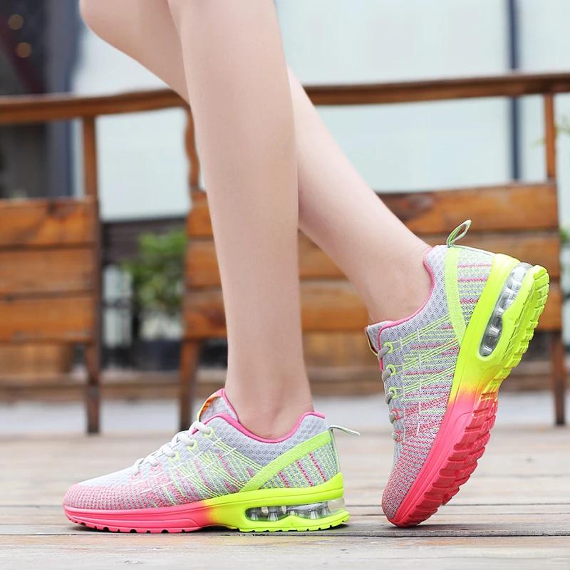 Chaussures de Sport Femme Course Plein Air Respirantes Antidérapantes Baskets Marche Décontractées