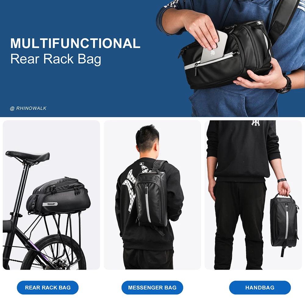 Rhinowalk – sac de vélo étanche 12l, sacoche de coffre de vélo, sac de voyage de grande capacité, po
