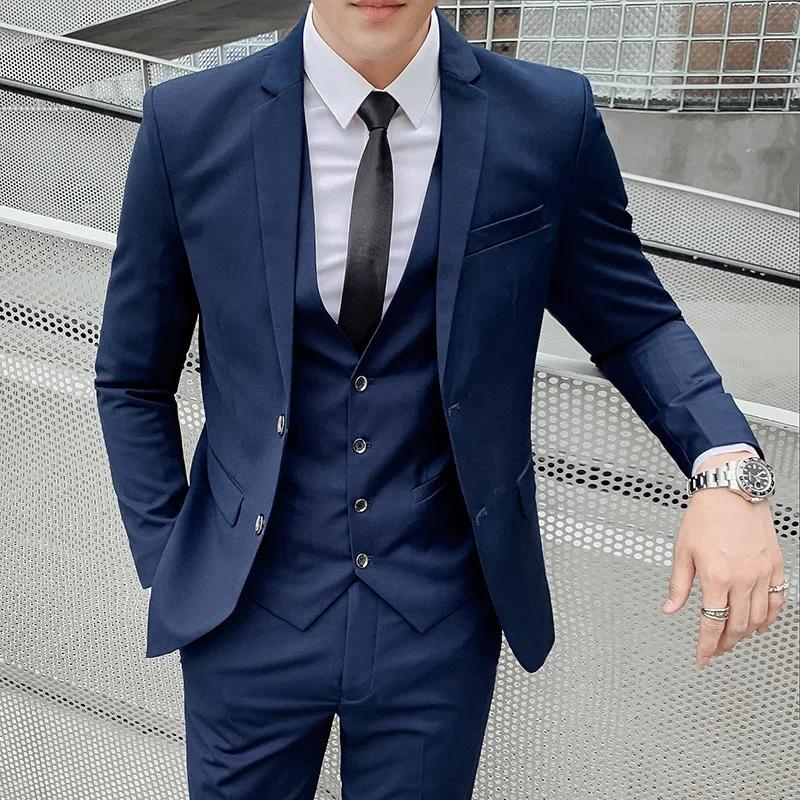 Costume de gentleman décontracté pour hommes, costume de banquet de mariage d'affaires en plein air,