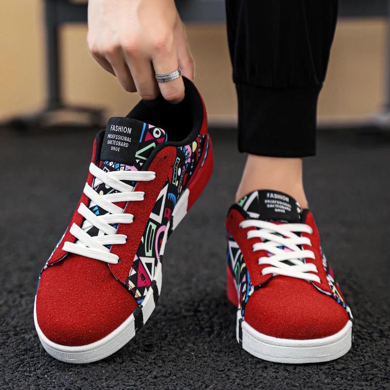 Chaussures à fond plat pour hommes, baskets d'extérieur colorées, confortables et coordonnantes, cha