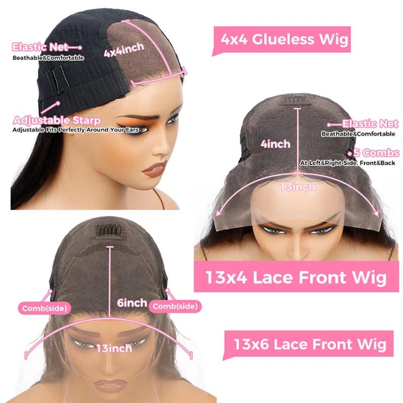 Perruque Lace Front Wig Body Wave Brésilienne Naturelle, Cheveux Sans Colle, HD, 13x4, 13x6, 28 30 3