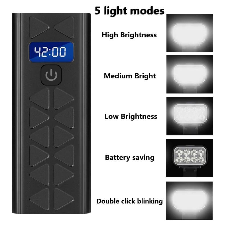 Lumière avant de vélo 5000Lumen, lampe de poche étanche 10000mAh, charge USB, lampe de vélo VTT, acc