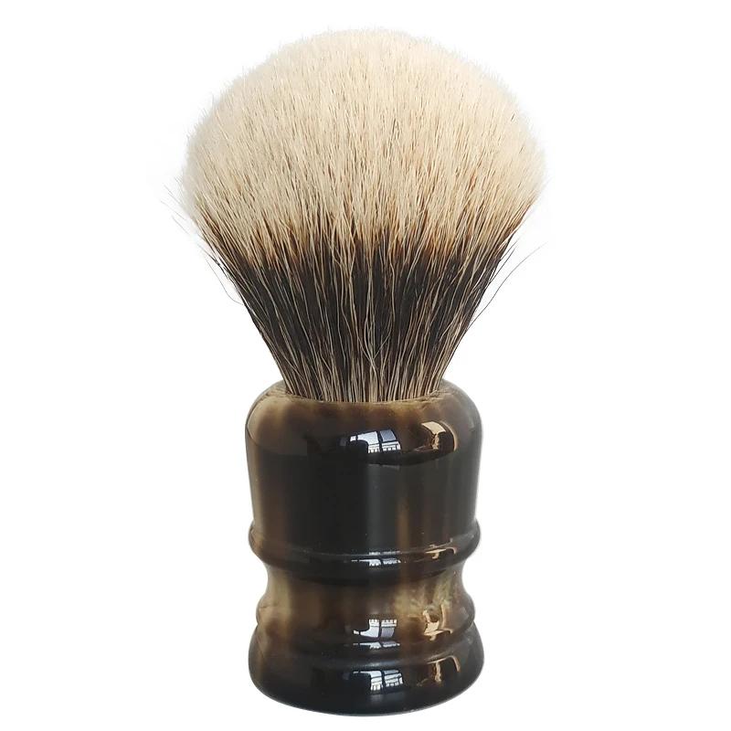Dscosmetic Brosse à raser en poils de blaireau manchourien à deux bandes de 22 mm avec manche en rés