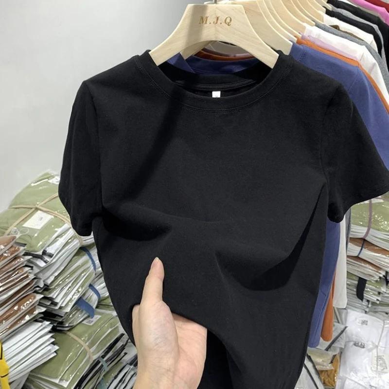 T-shirts basiques pour femmes, t-shirts décontractés respirants à manches courtes, t-shirts doux à c