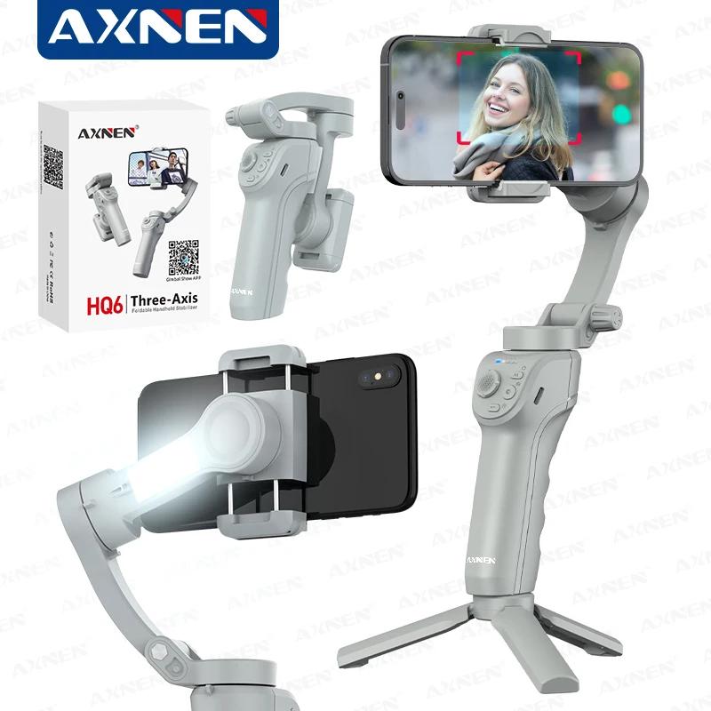 Stabilisateur portatif à cardan 3 axes HQ6 pour téléphone portable, avec lumière de remplissage, sui