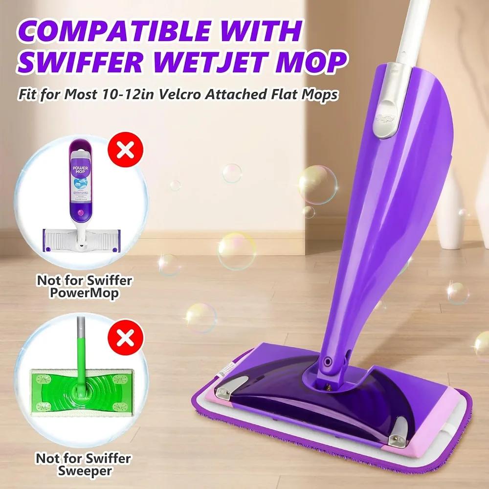 Tampons de vadrouille réutilisables, 5 pièces, compatibles avec les vadrouilles Swiffer WetJet, tête