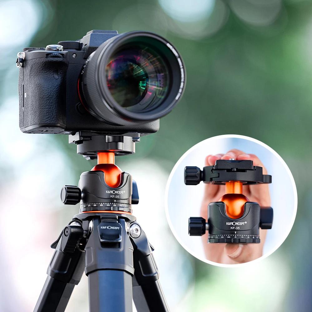 K&F CONCEPT Tête sphérique pour trépied professionnel 360 °   Rotation panoramique 1/4" à 3/8" adapt
