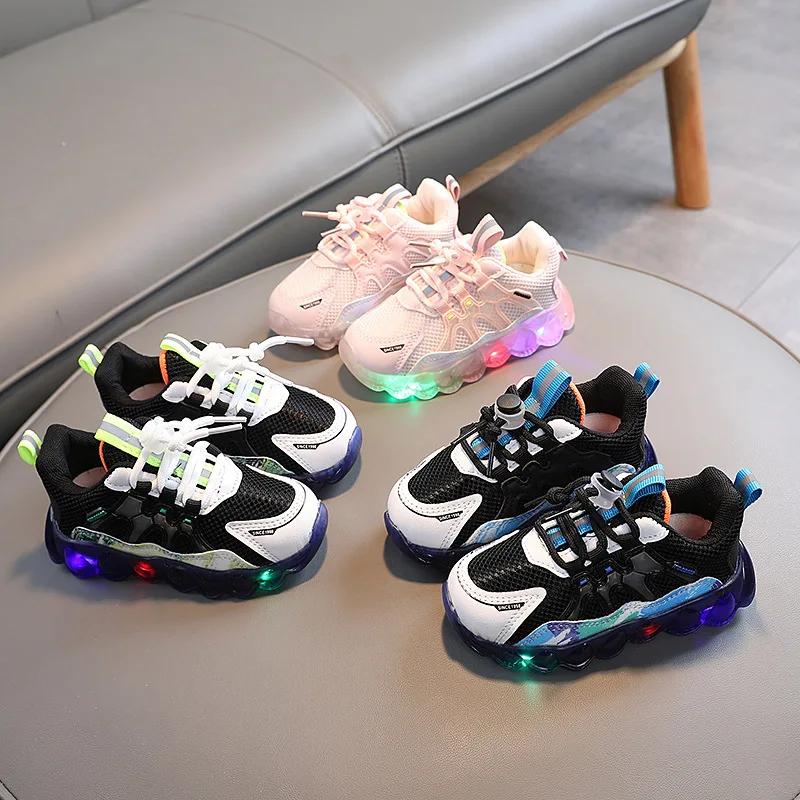 Chaussures de course pour enfants, baskets décontractées respirantes en maille, chaussures de Sport 