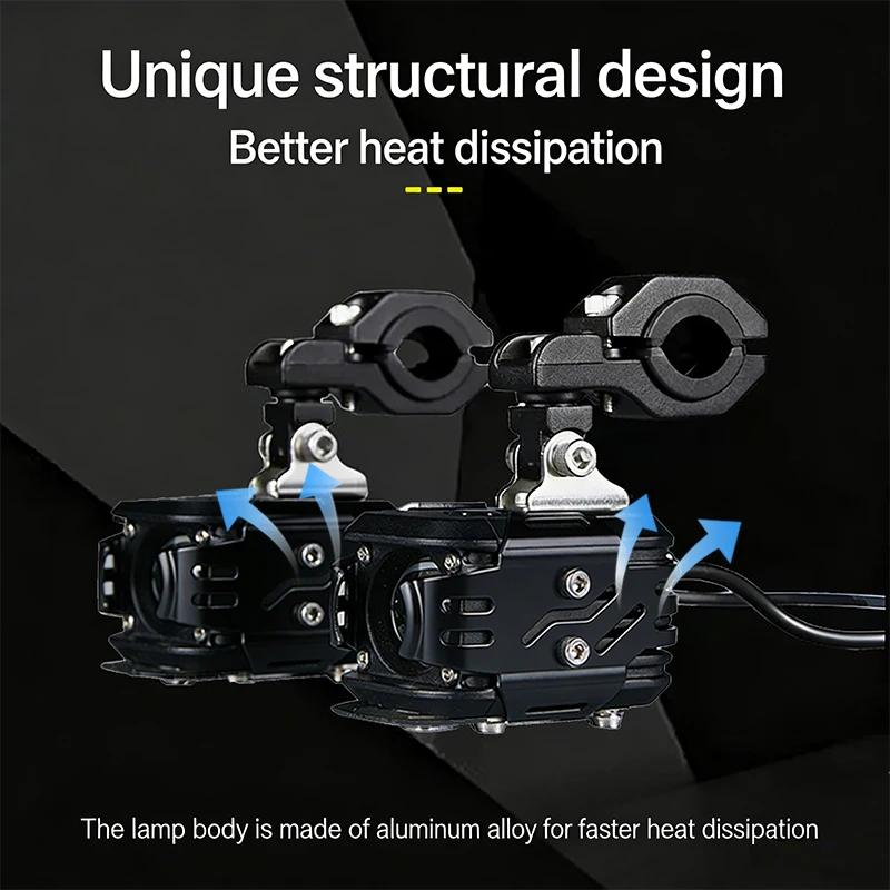 Commutateur sans fil J01/J03, projecteur auxiliaire avant de moto, 7200 lumens, perles LED pour véhi