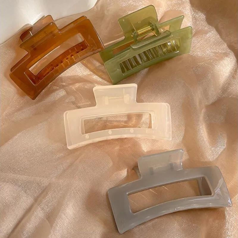 Pince à cheveux en gelée coréenne, pince à cheveux mate, tendance Simple, Barrettes en crabe pour fi