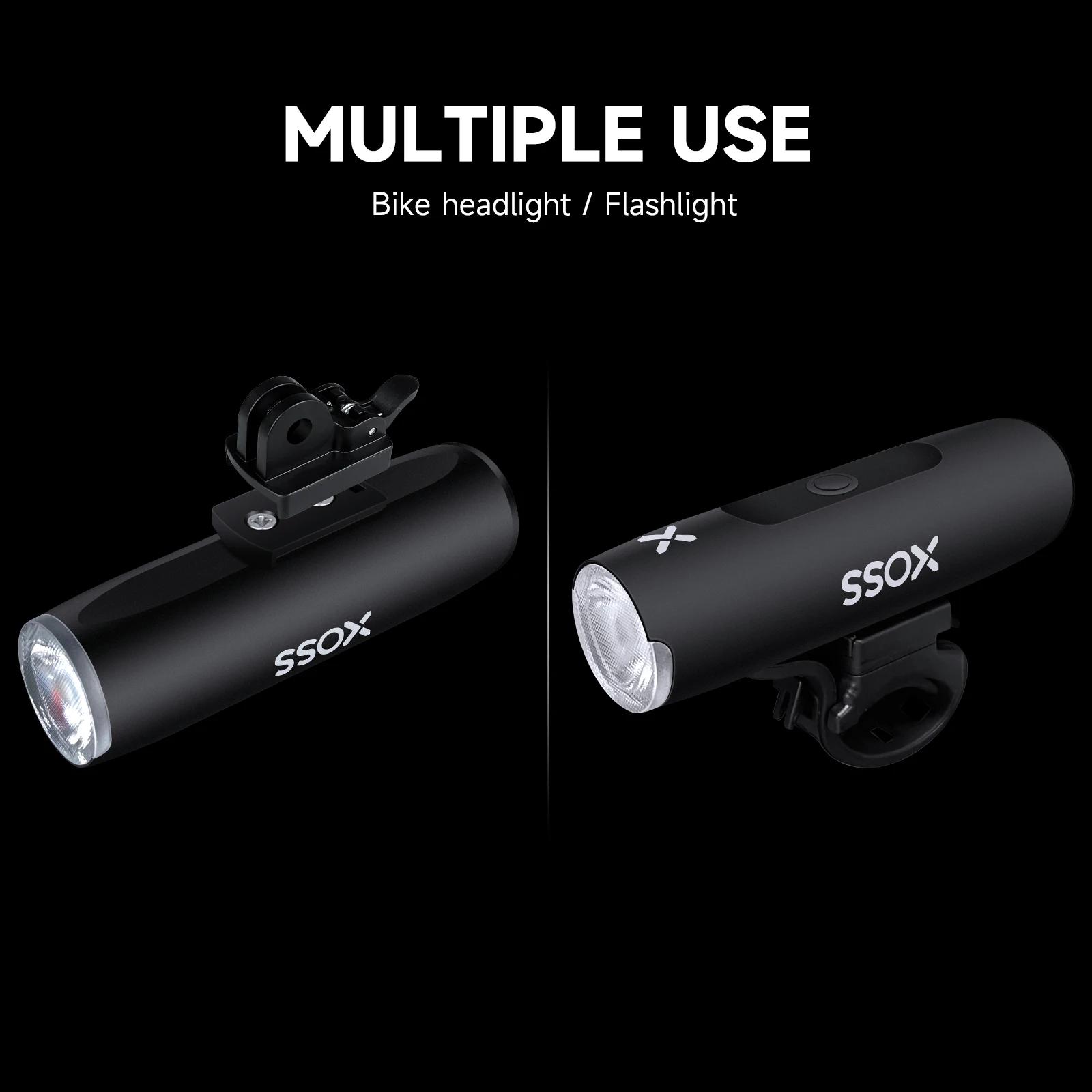 XOSS XL400 800 Feu de vélo en aluminium Phare de vélo Lampe de poche Guidon Chargement USB VTT Feu a