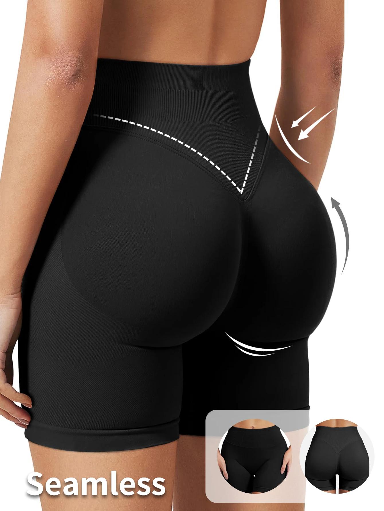 Short de yoga fitness haute élasticité pour le levage des hanches avec des hanches pêche et aucune l
