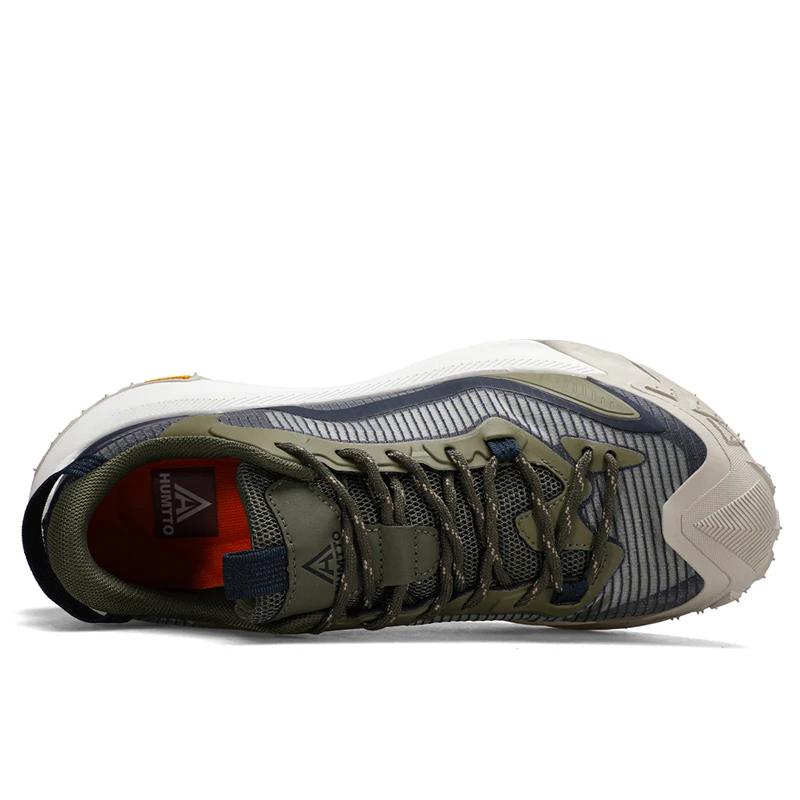Chaussures trekking homme respirantes HUMTTO - Bottes randonnée non ald - Baskets marche sécurité cuir