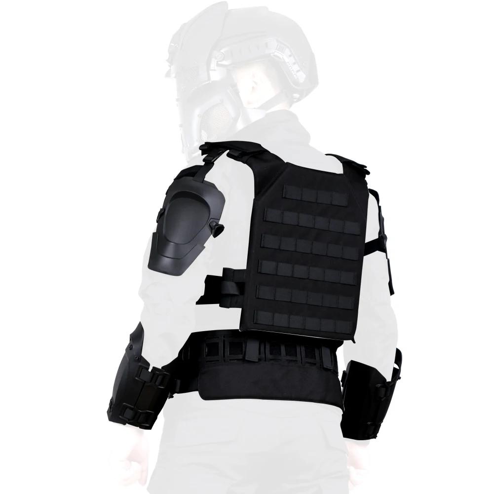 Armure tactique avec gilet de protection, coudière, plastron, entrejambe, joint de taille, taille ré