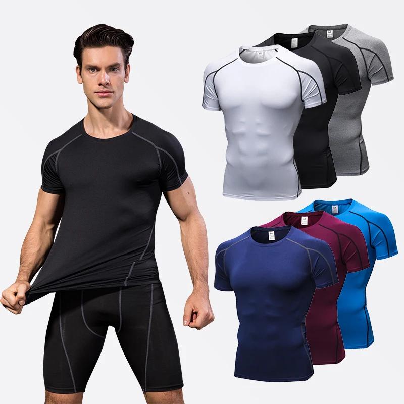 Chemise sport élastique homme - T-shirt fitness séchage rapide musculation entraînement