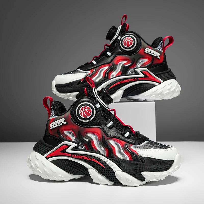 Baskets pour enfants mode nouveau léger antidérapant formation garçons chaussures de basket-ball éco