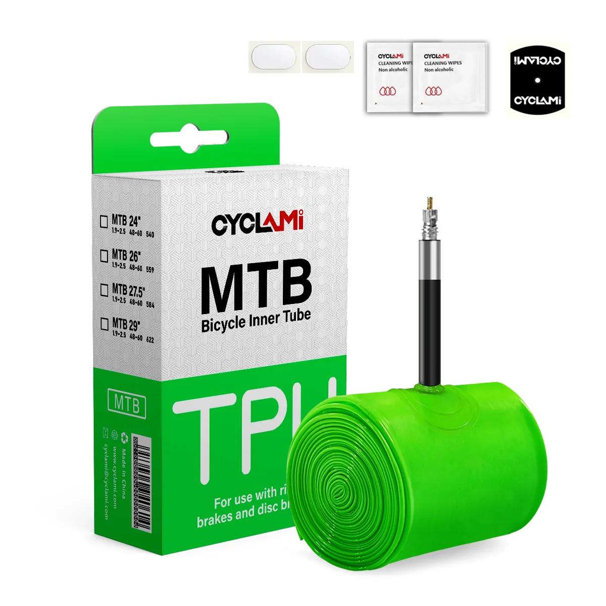 CYCLAMI chambre à air de vélo ultralégère vtt26 27.5 29 pouces matériau TPU pneu vtt vélo 45mm Valve