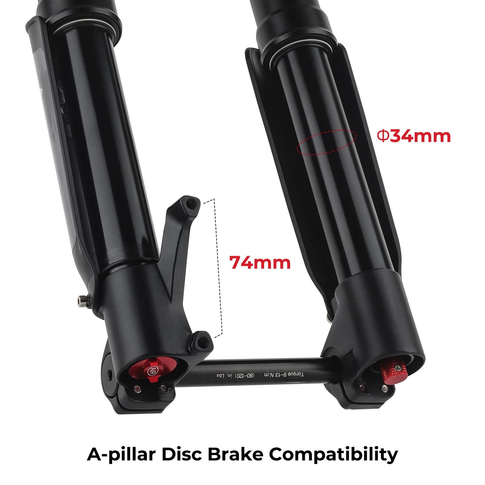 BOLANY fourche de vélo inversée Double épaule fourche vtt pour descente 29 pouces fourche Boost à ax