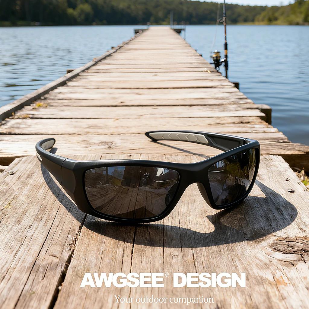 Lunettes de soleil de sport coupe-vent – Polarisées, Protection UV400, conception enveloppante pour 