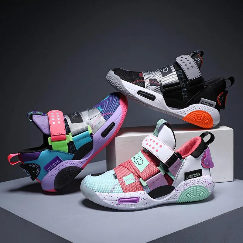Chaussures de basket-ball pour enfants, baskets de Sport légères et antidérapantes pour garçons et f