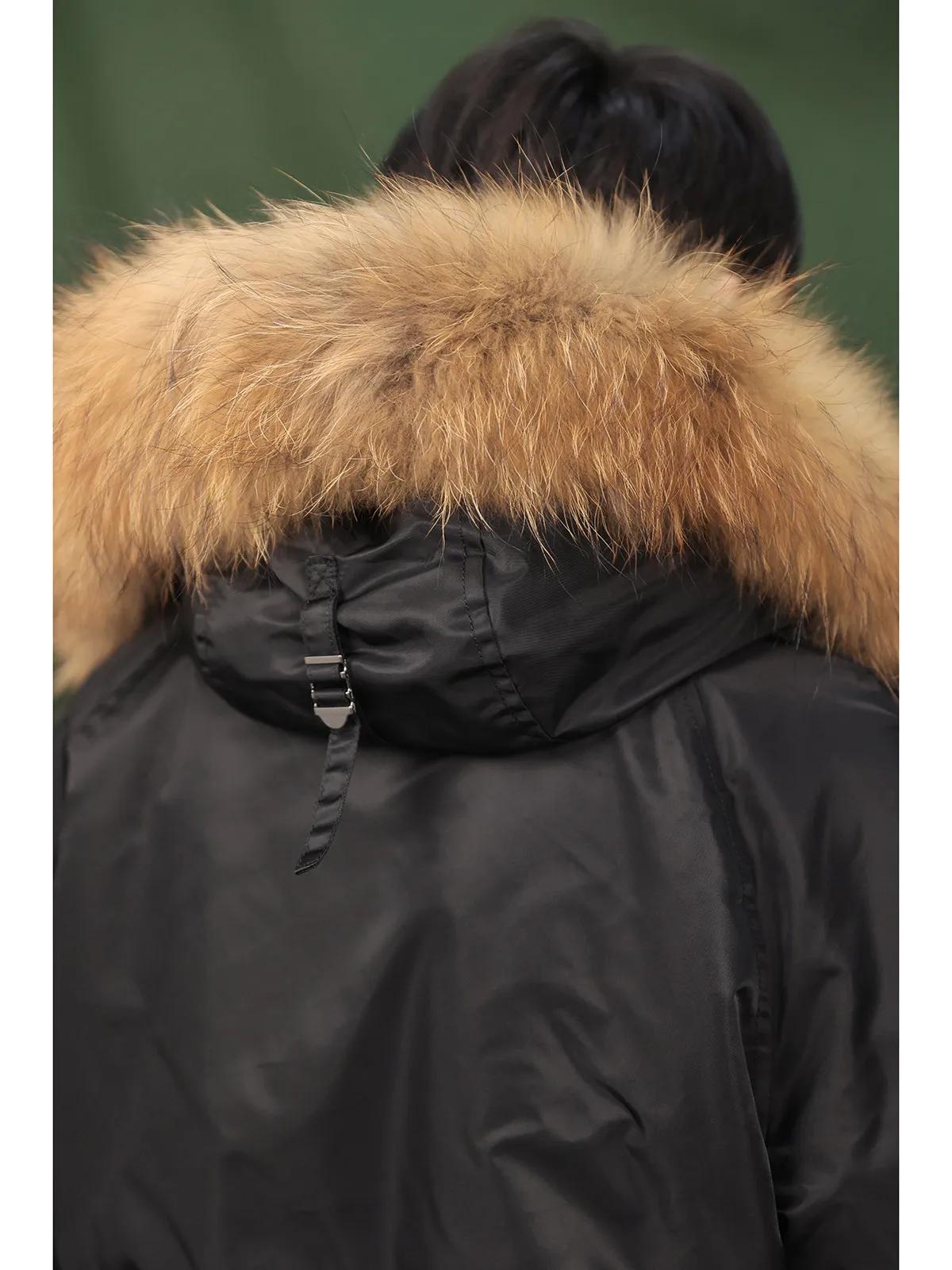 Parka N3B mi-longue à capuche en coton, veste de pilote, manteau d'hiver chaud avec col en fourrure 