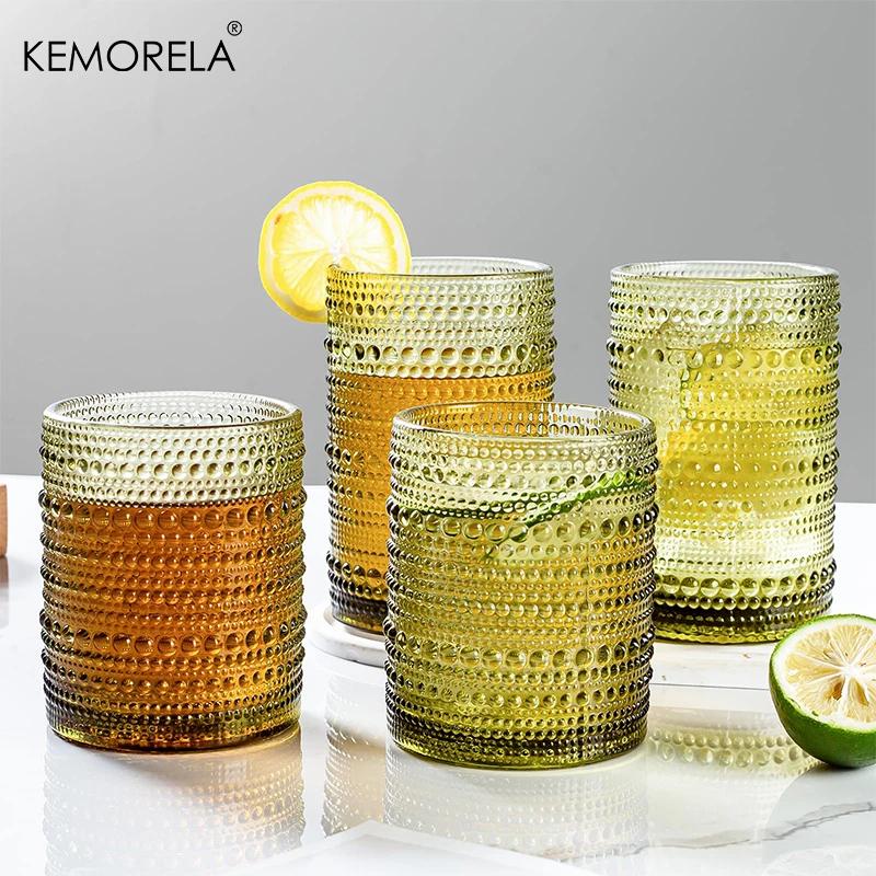 Verre en Forme de Goutte de Pluie Vintage, 8 Pièces, 300/400ml, Highball, Gaufré, à l'revêt, pour Re