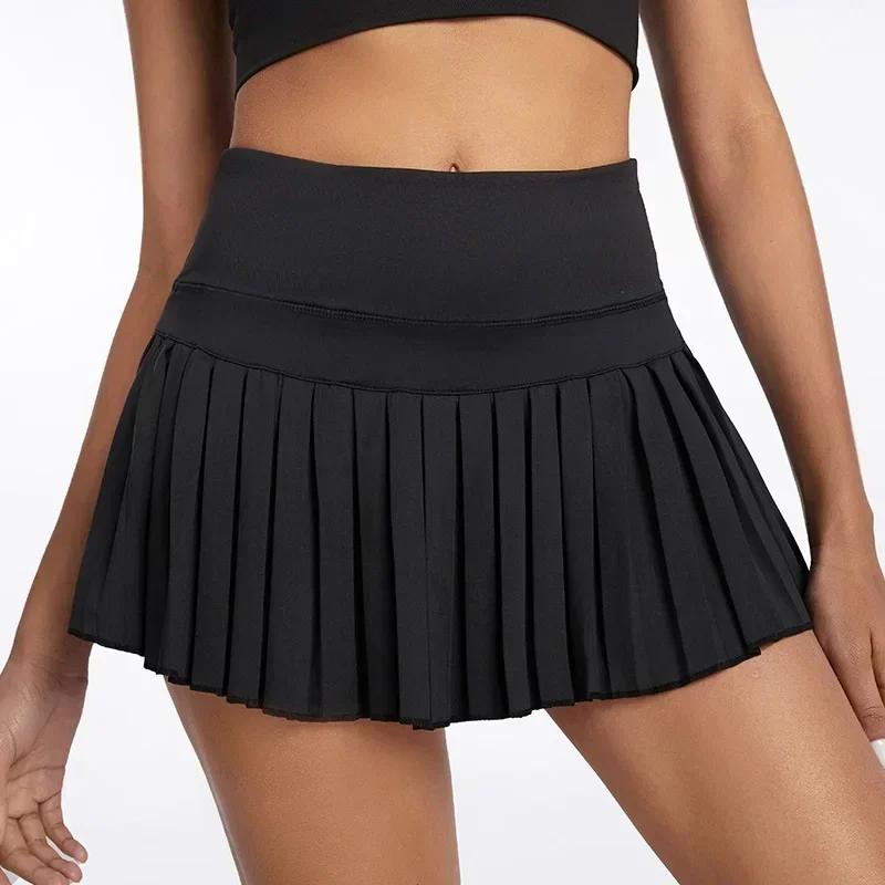 Jupe-pantalon plissée sport pour femmes - Skort tennis golf gym taille haute XS-XXL avec poche
