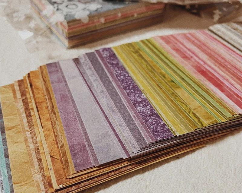 Papier artisanal arc-en-ciel pour collage d'album, matériel de scrapbooking, petit fond de bergame, 