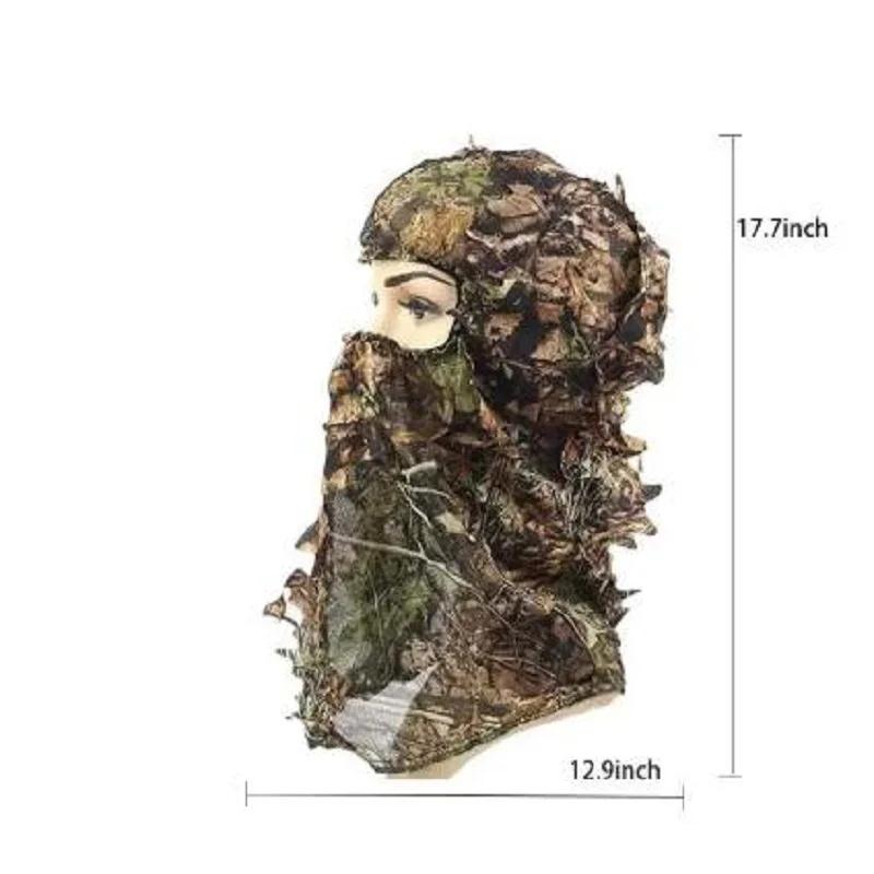Ghillie Camouflage feuille chapeau 3D masque complet chapeaux turquie Camouflage chasseur accessoire
