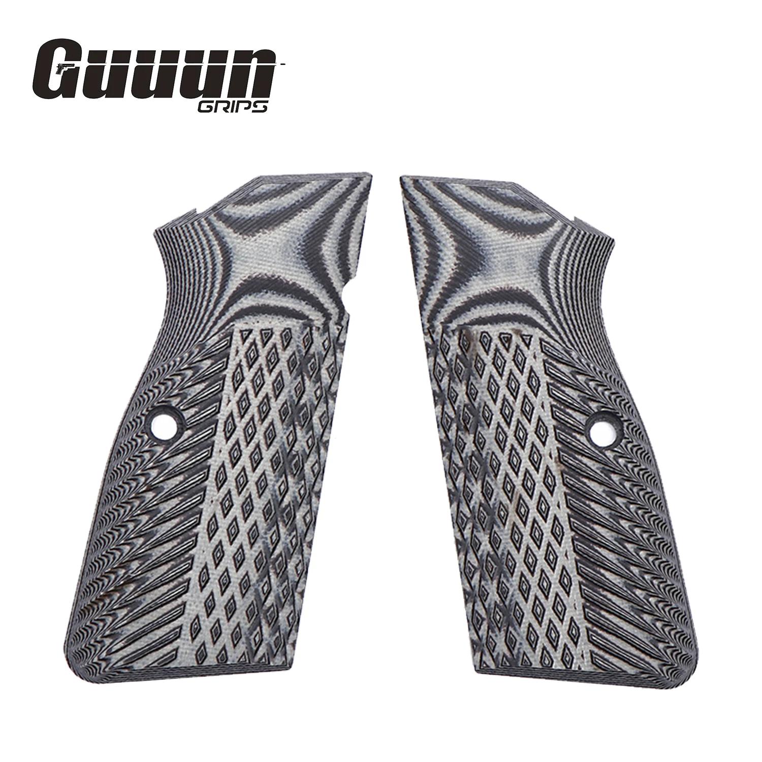 Poignées Guuun G10 pour Browning Hi Power et Tisas Regent BR9, Texture diamant ailes d'aigle