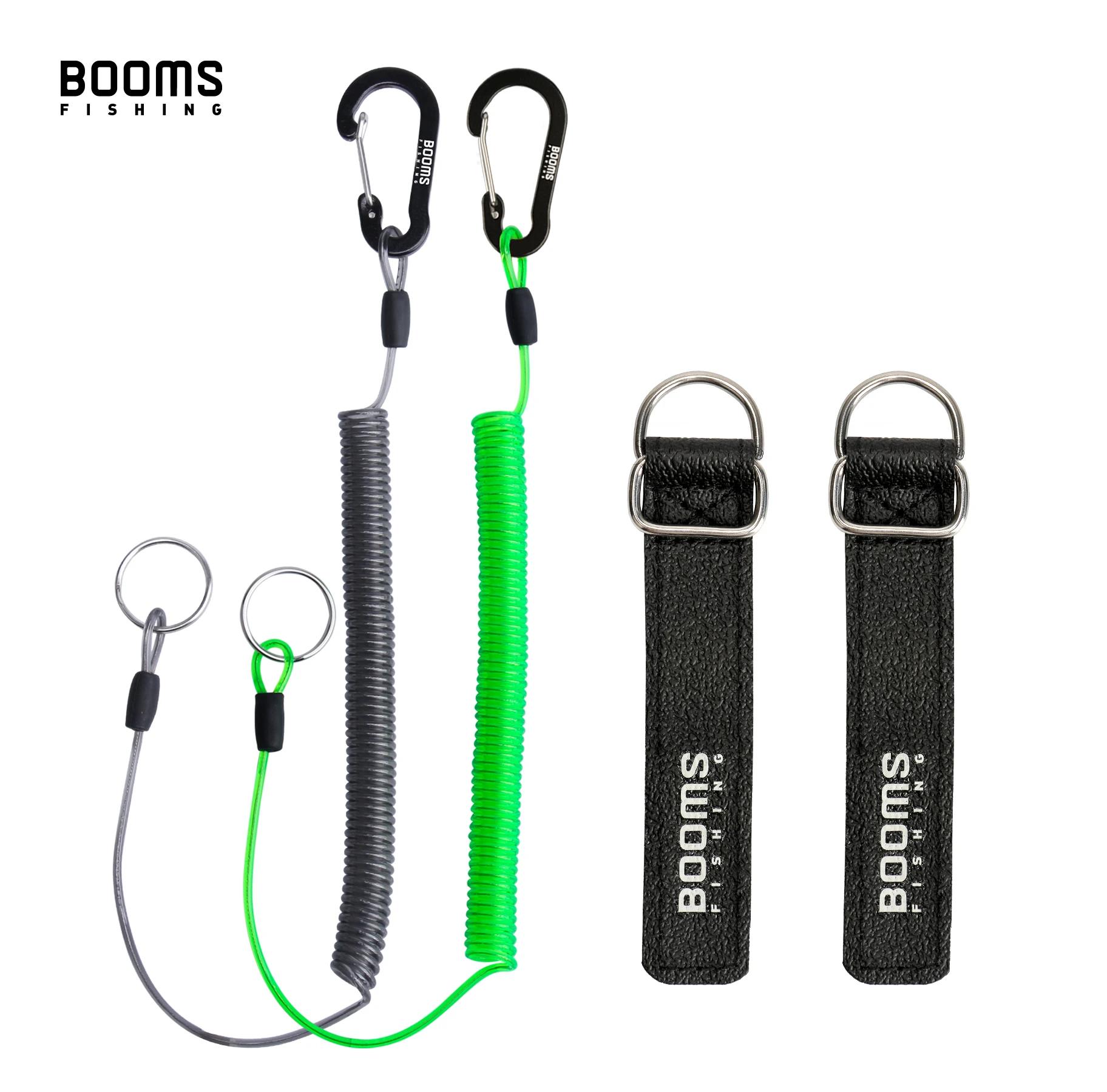 Booms Fishing T01 2M lanières enroulées de pêche avec ceinture d'attache de canne lanière de pêche p