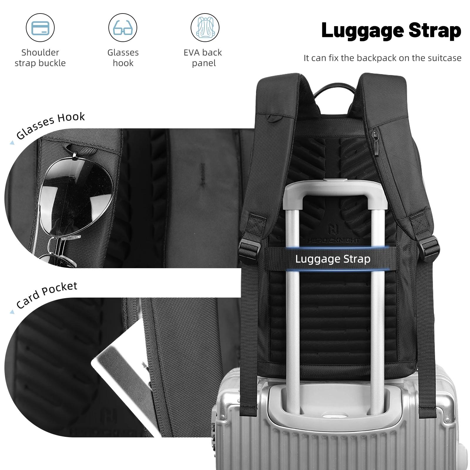 Sac à dos léger pour hommes d'affaires HK Slim, sac à dos pour ordinateur portable 15,6 pouces avec 