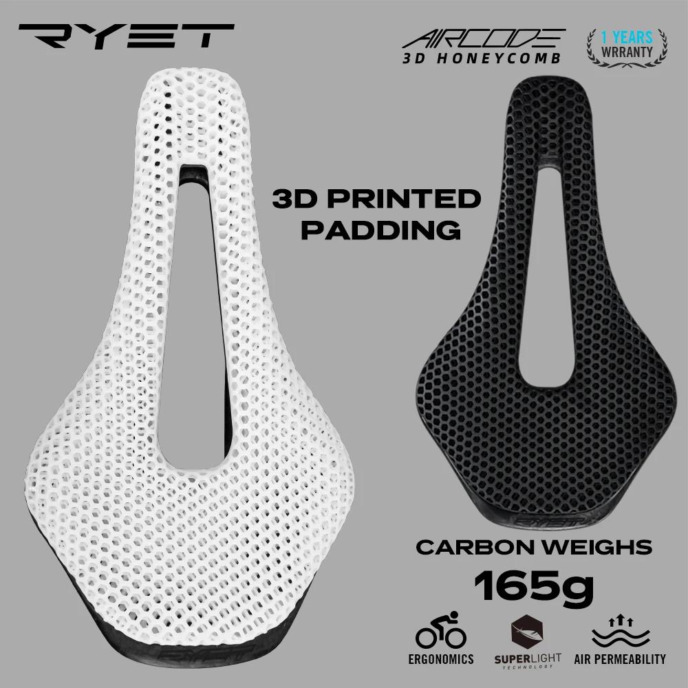 RYET 3D imprimé selle de vélo ultraléger en Fiber de carbone creux confortable respirant vtt gravier
