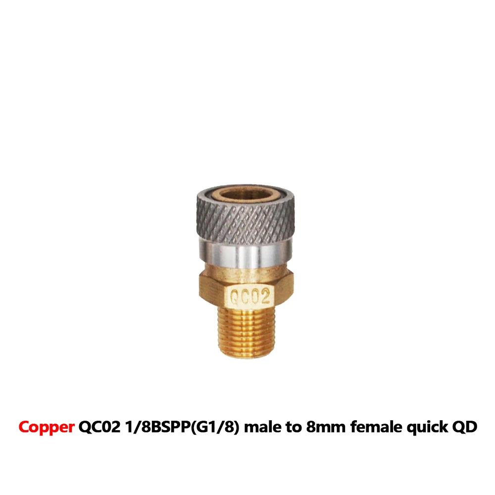 HPA AIR CO2 gaz bouchon de déconnexion rapide QC02 1/8NPT 1/8BSP M10 G1/8 "mamelon de remplissage mâ
