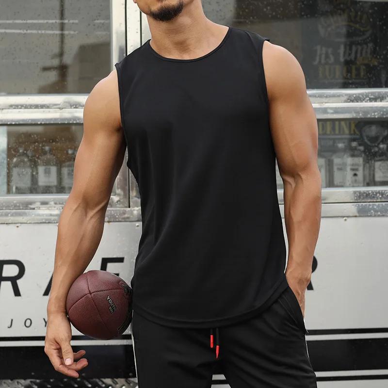 Débardeur de gymnastique pour hommes Fitness sans manches course T-Shirt de sport hommes séchage rap