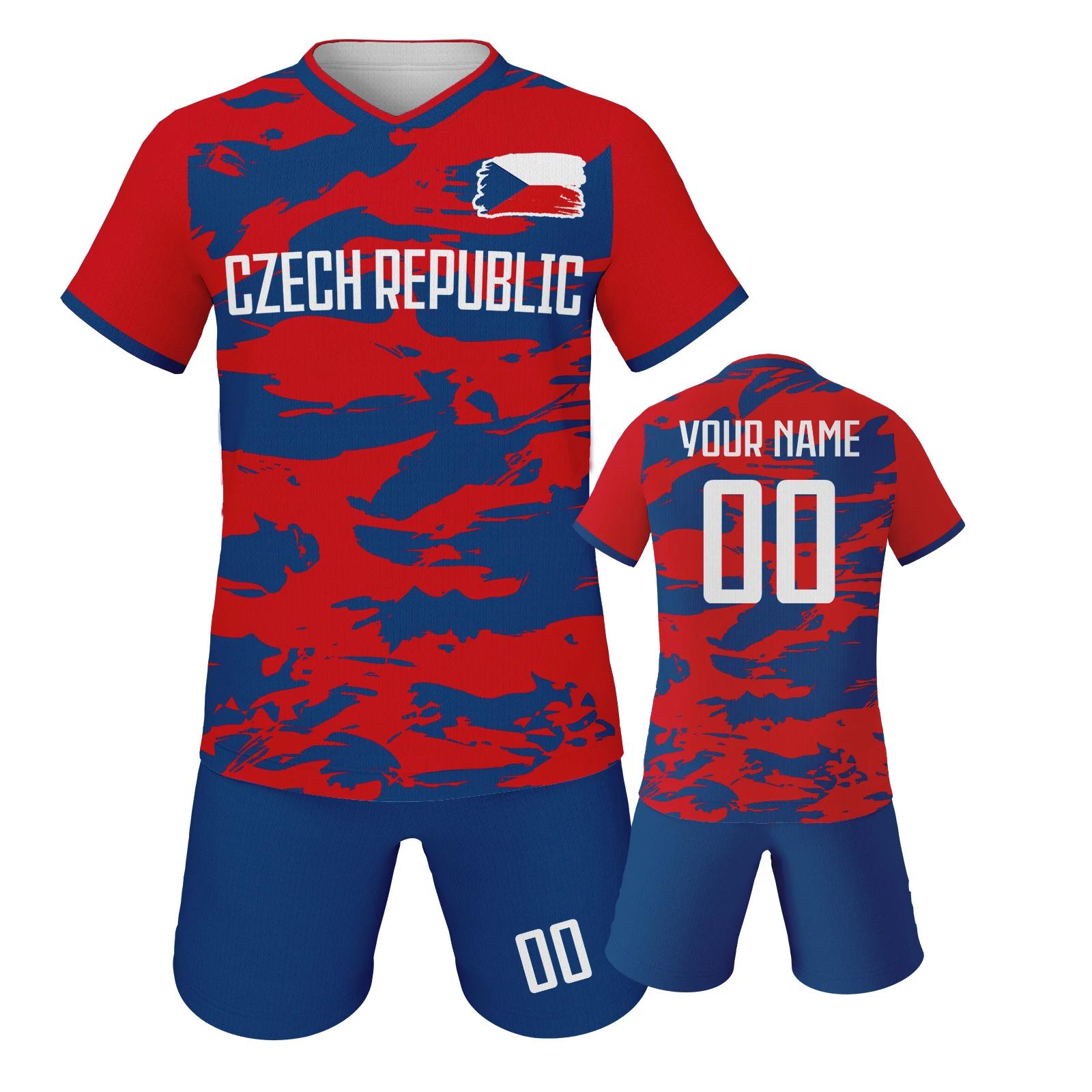 Kit de maillot de football personnalisé pour enfants de la République tchèque, uniforme d'équipe de 