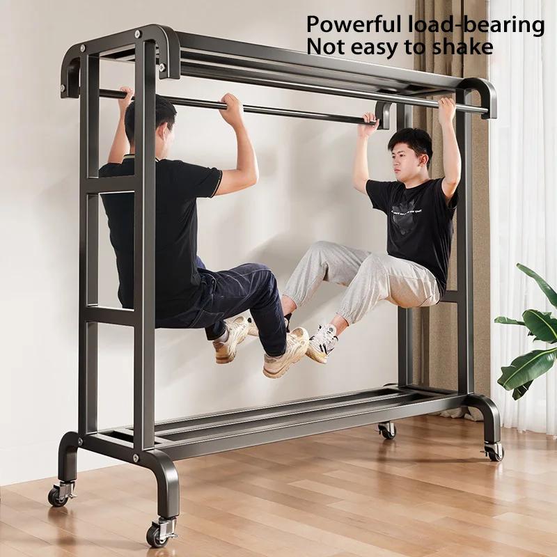 Manteau mobile T1 avec roues universelles, double pont multifonctionnel, cintre simple, armoire de c