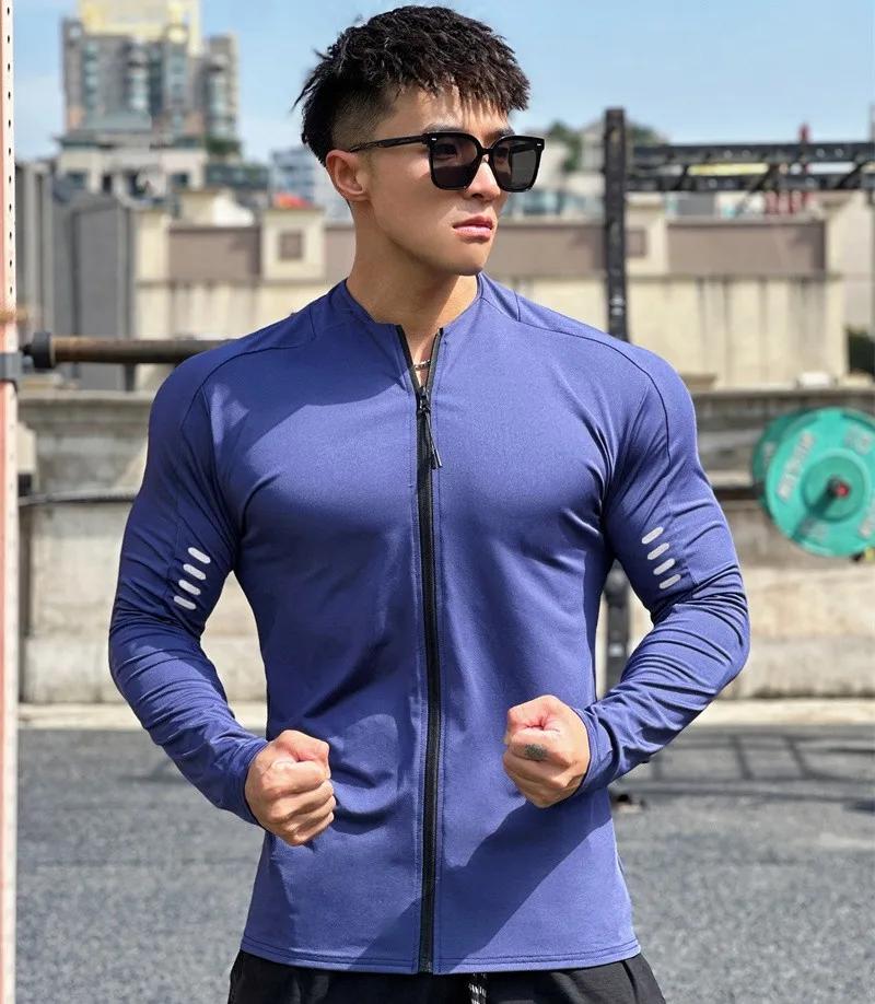 Veste fitness manches longues homme - Sweat-shirt entraînement gym cardigan zip jogging printemps automne