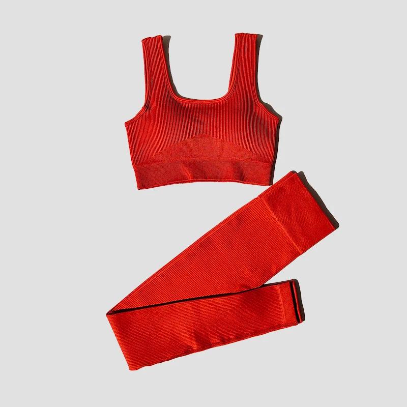 Ensemble de sport WAREBALL 2 pièces pour femmes - Costume de fitness sans couture avec leggings