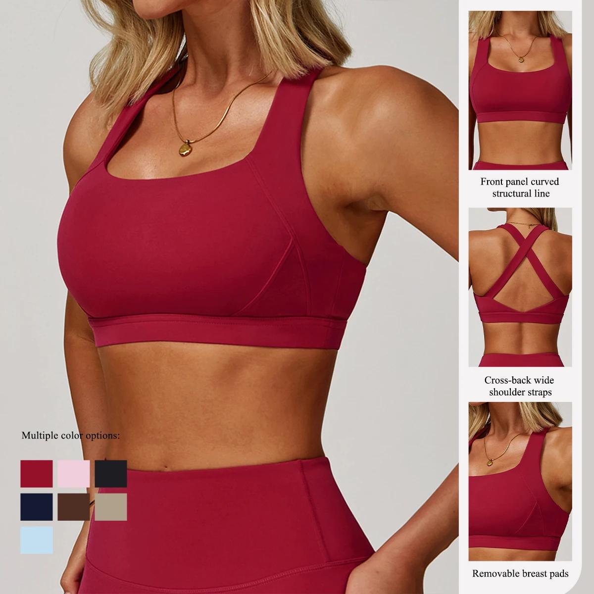 Hearuisavy séchage rapide dos nu vêtements de Yoga gilet de course femmes brassière d'entraînement F