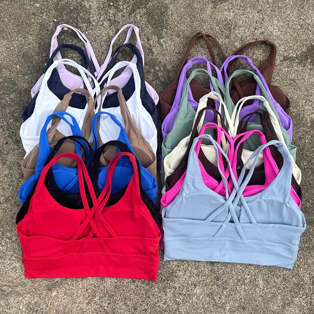 Soutien-gorge de sport pour femmes, bretelles croisées, Sexy, soutien élevé, Impact, sous-vêtements 