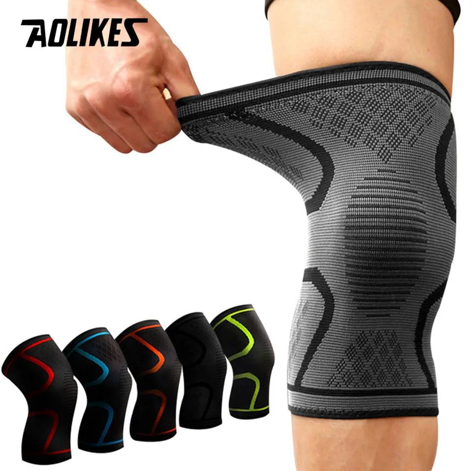 AOLIKES 1 pièces Fitness course cyclisme genouillère bretelles élastique en Nylon Sport Compression 