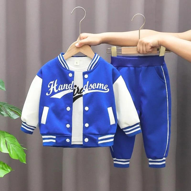 Vêtements de Baseball pour Bébé Garçon et Fille, Ensembles de dehors Décontractés, Manteau et Pantal