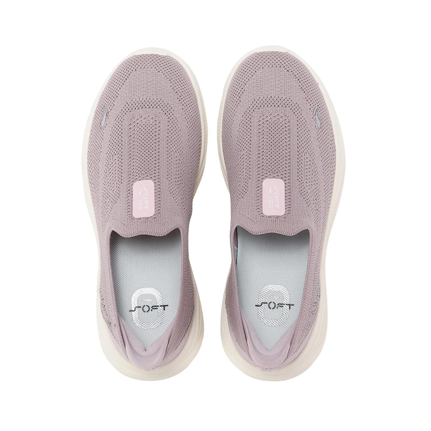 Li-Ning SOFT GO 2 KNIT – chaussures de marche décontractées à enfiler pour femmes, respirantes, avec