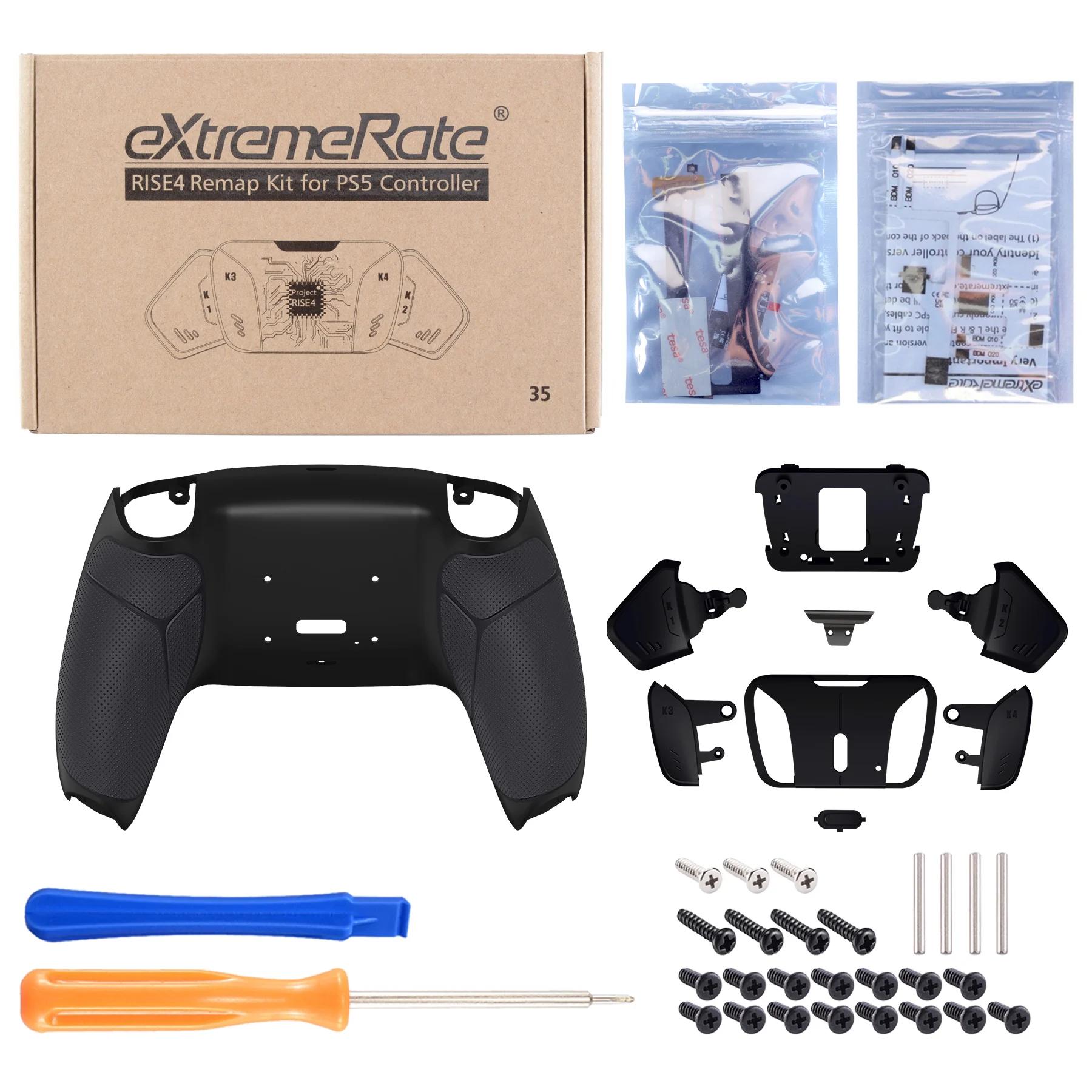 eXtremeRate Kit de remappable RISE 4.0, carte de mise à niveau, coque arrière redessinée et 4 bouton