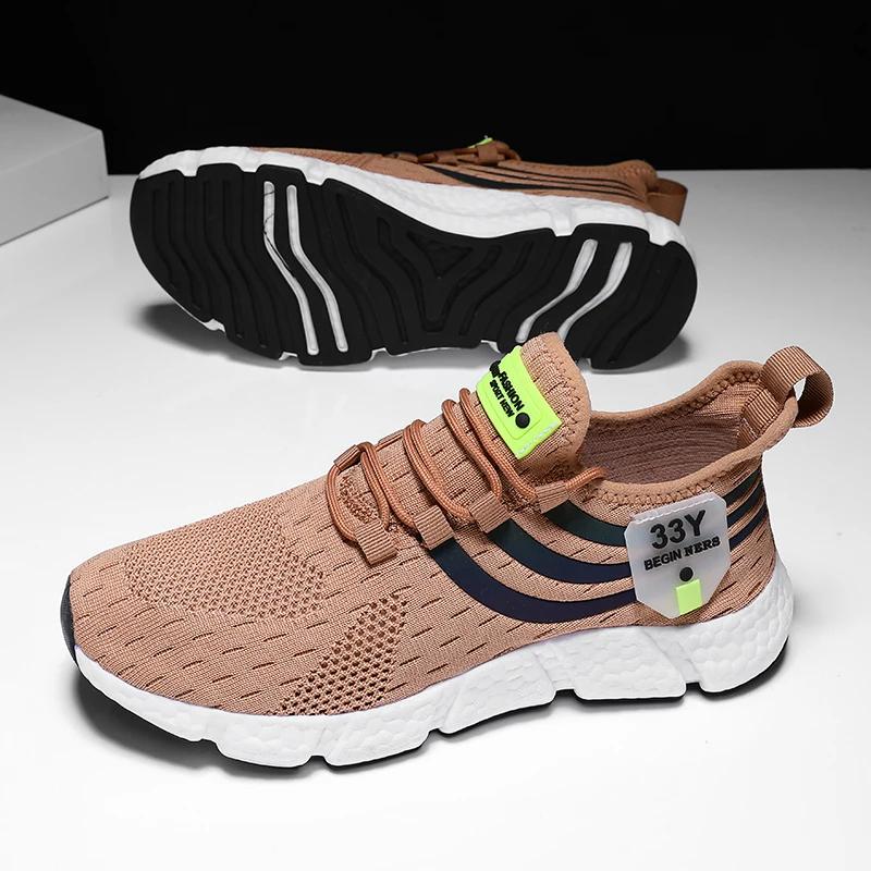 Chaussures de dehors Noires et Blanches pour Homme, Tennis Décontractées, en Maille Respirante, Anti
