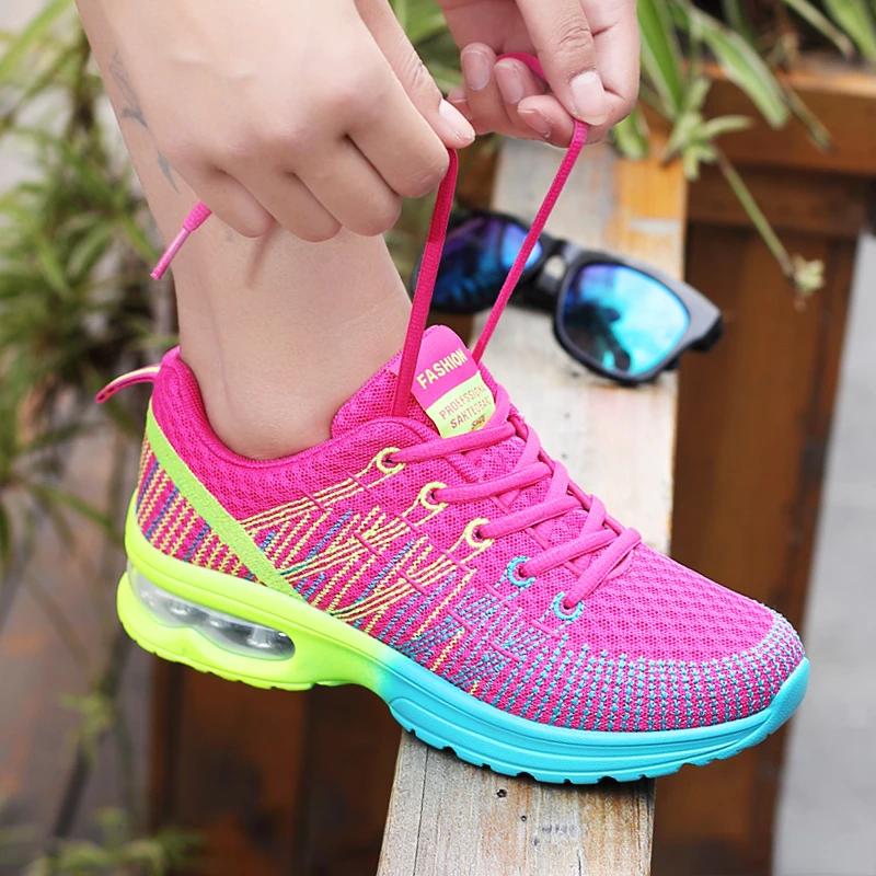 Chaussures de Sport Femme Course Plein Air Respirantes Antidérapantes Baskets Marche Décontractées