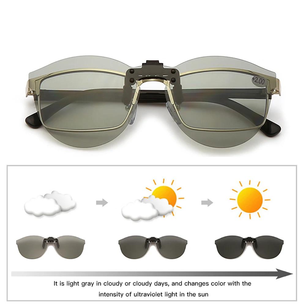 Lunettes de soleil à Clip rabattable pour hommes, verres polarisés, pêche, gris, changement de coule