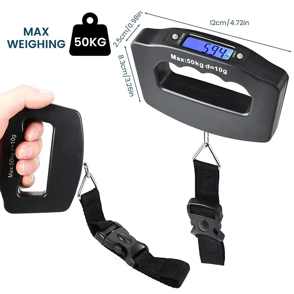 Balance à bagages numérique 50kg, valise Portable, balances électroniques portables, rétro-éclairage